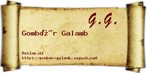 Gombár Galamb névjegykártya